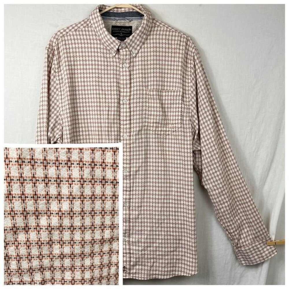 Cody James Button Down‎ Long Sleeve Shirt Mens 2X Western Cowboy Untucked Plaid
